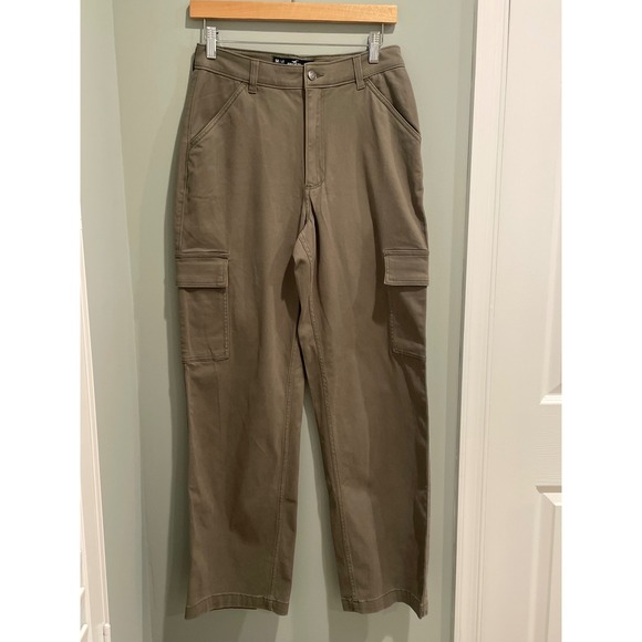 Hollister Pants - Hollister Ultra High Rise Dad Pants Khaki Utility Cargo Pockets Womens 27R